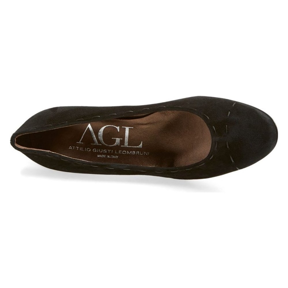 AGL Attilio Giusti Leombruni Round Toe Suede Pumps Shoes 7 - Picture 2 of 10